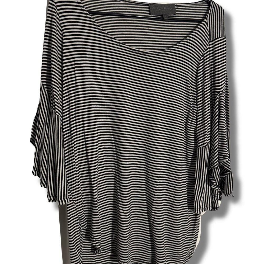 Sunday In Brooklyn Anthropologie Size M Black White Striped Blouse